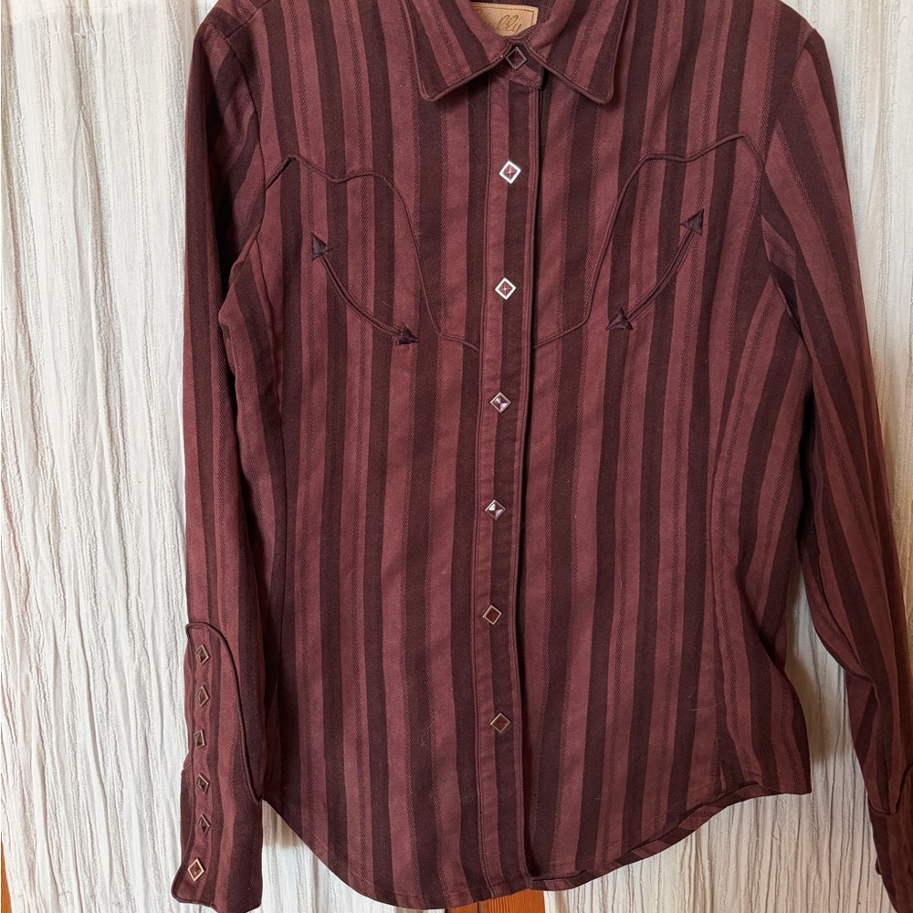 Women’s Medium Striped Scully Pearl Snap VTG Western Shirt